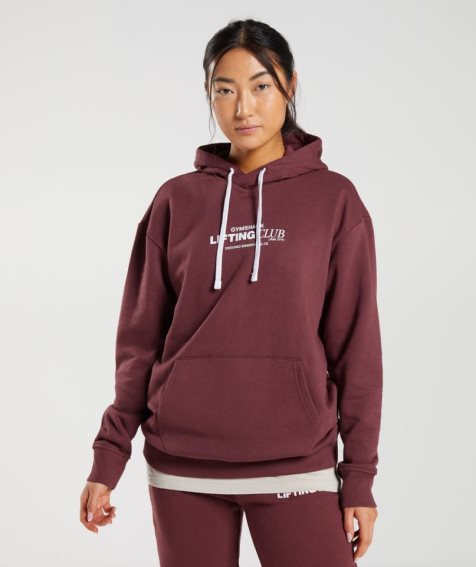 Bluzy Z Kapturem Gymshark Social Club Oversized Damskie Brązowe | PL 510SVA